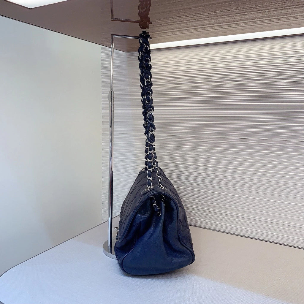 CHANEL Blue Leather Pumpkin Shoulder Bag For Women