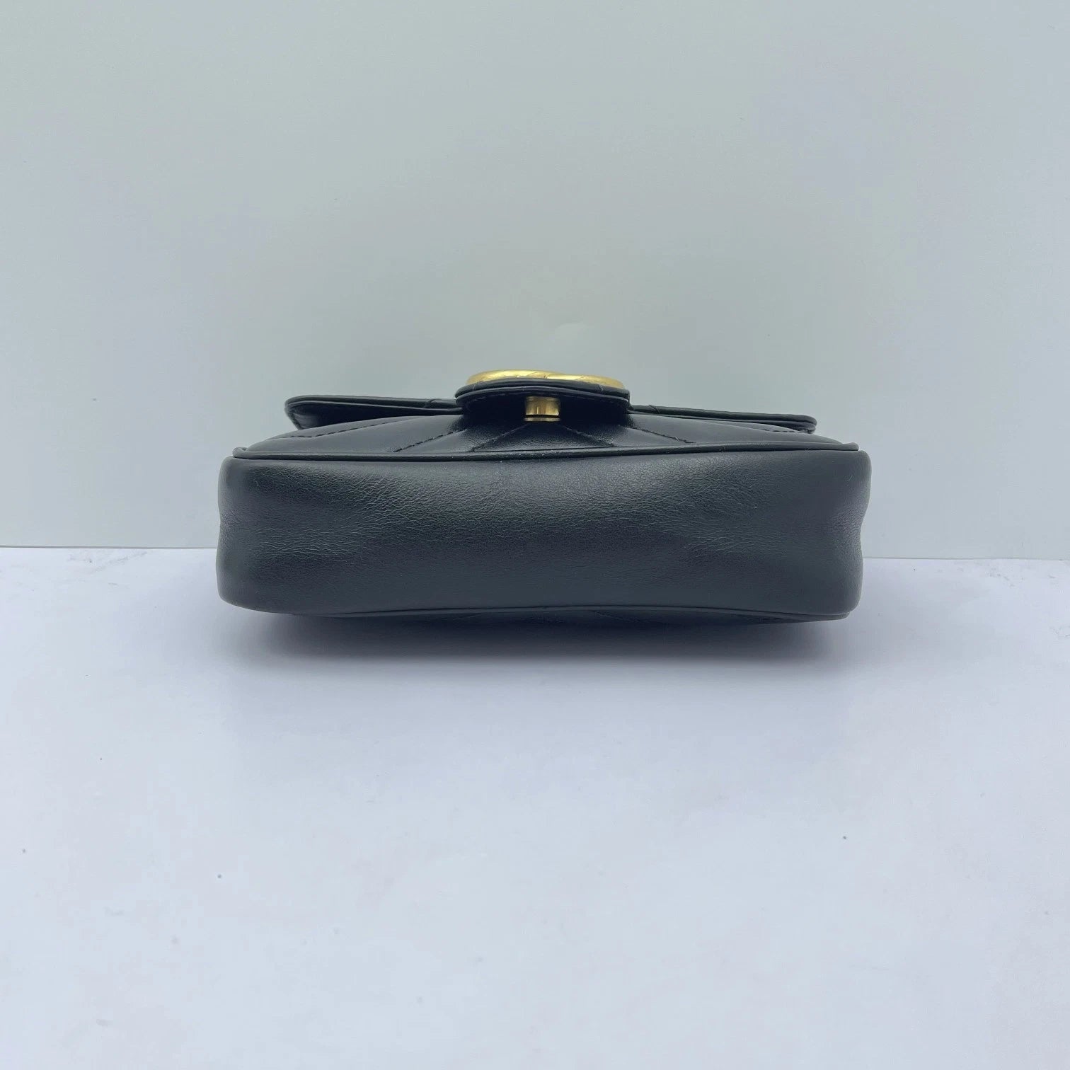 Gucci Marmont Mini Black Gold Calfskin Shoulder Bag For Women