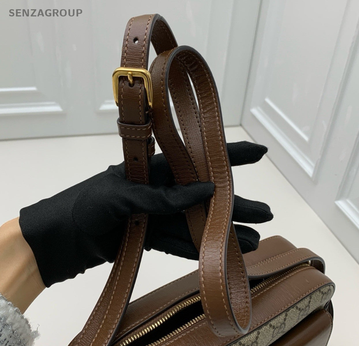 Gucci Horsebit1955 Ophidia Shoulder Bag Crossbody Brown Gold Unisex Adults