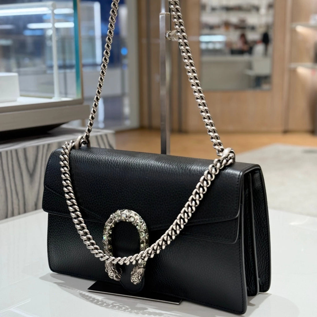GUCCI Medium Black Dionysus Shoulder Bag For Women