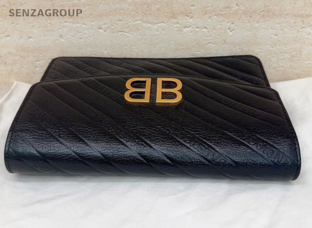 Balenciaga WOC Chain Shoulder Bag Black Gold Used Women Classic