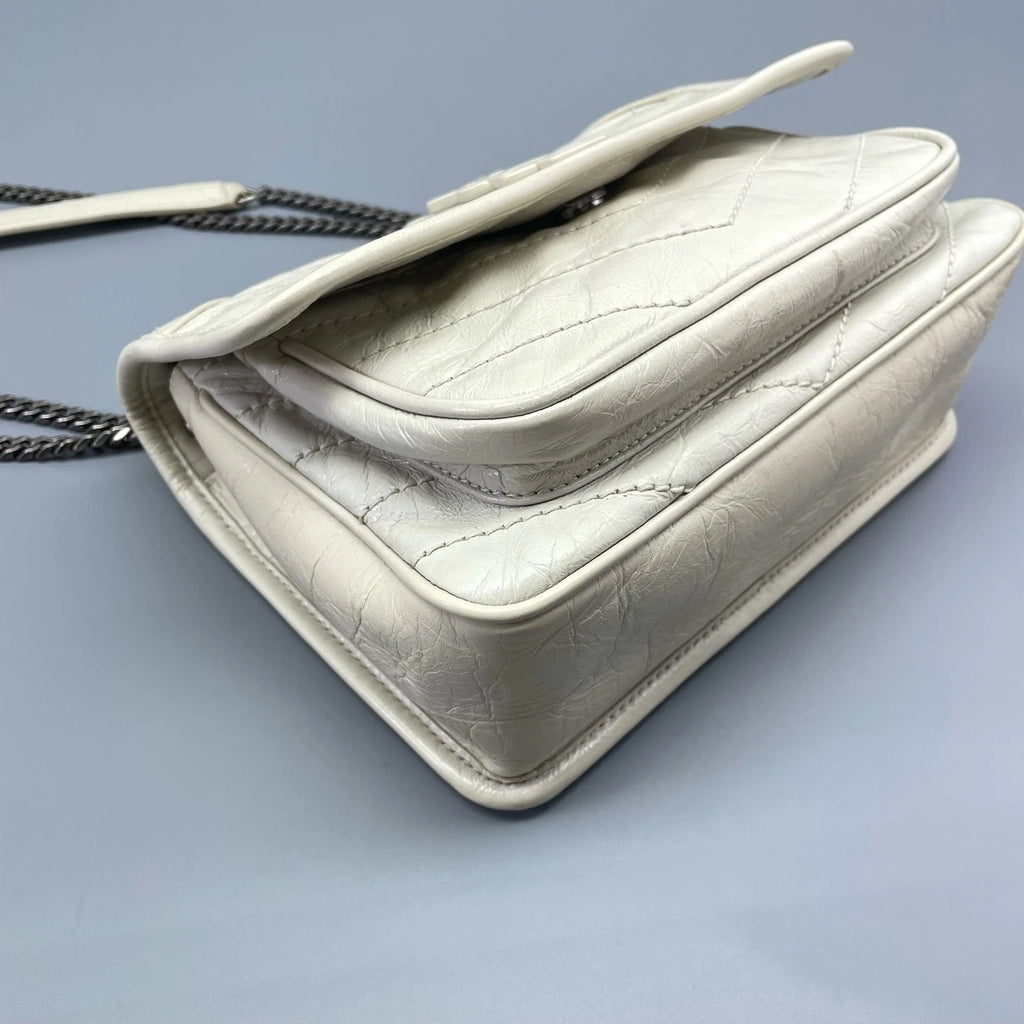 Saint Laurent Niki Leather White Shoulder Bag Excellent