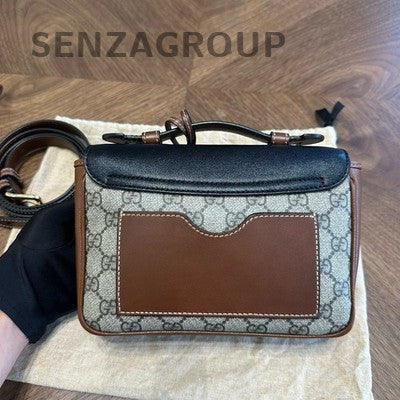 Gucci Padlock GG Monogram Shoulder Crossbody Bag Beige Gold Women