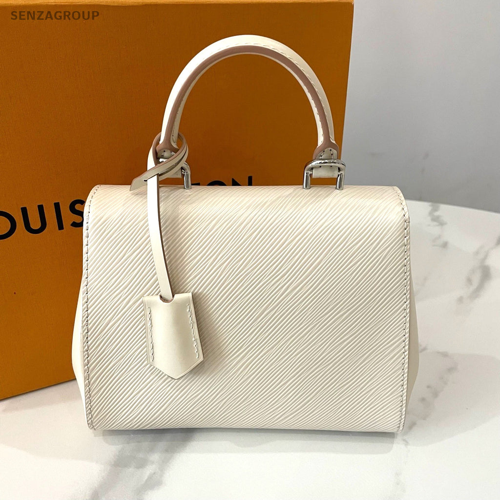 Louis Vuitton Cluny bb Top Handle Epi Leather 2WAY Shoulder Handbag White Women
