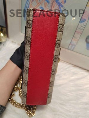 Gucci GG Marmont Matelassé Shoulder Bag in Brown & Red - Timeless Classic