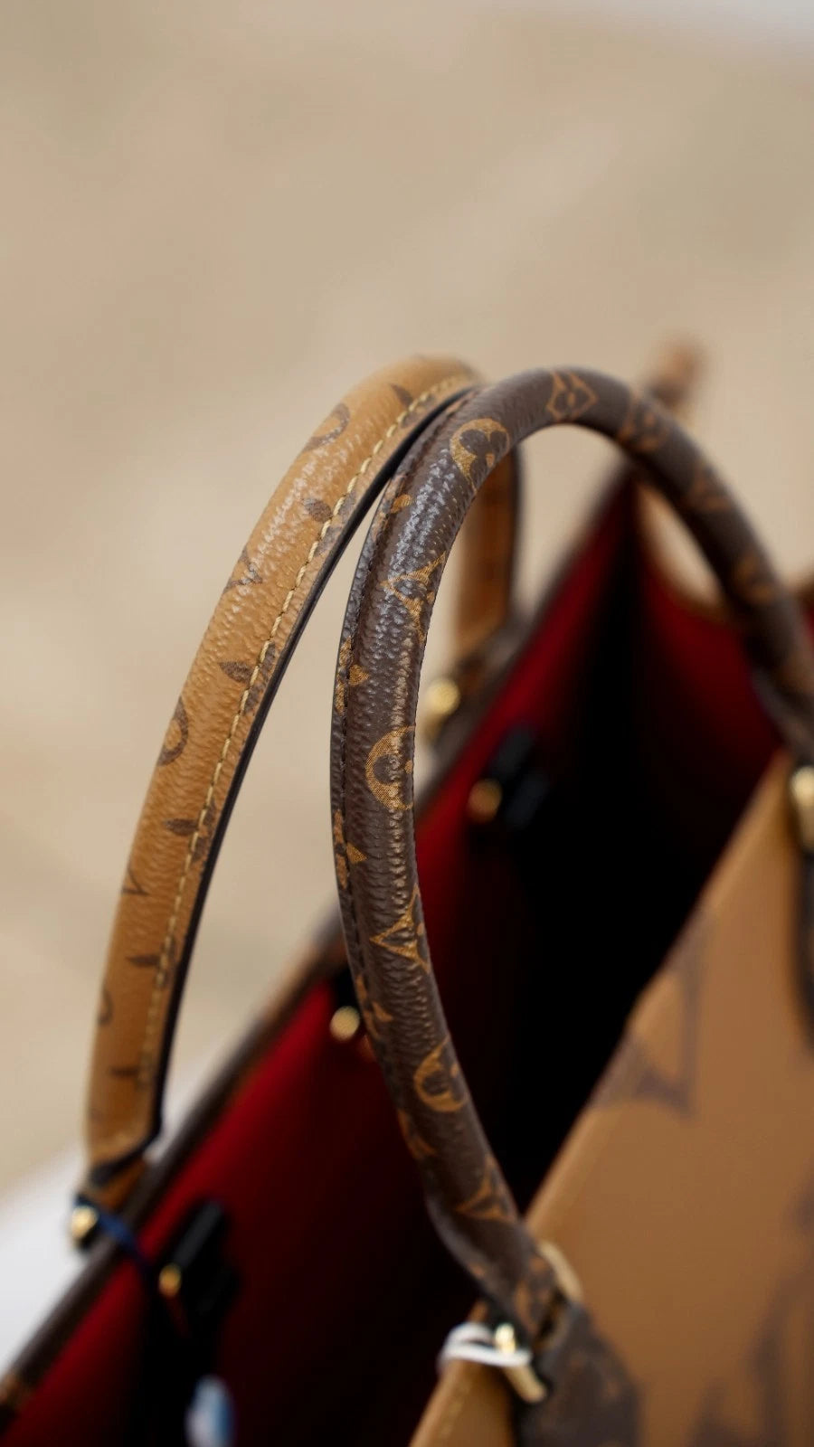 Louis Vuitton OnTheGo MM M45321 Monogram Brown Tote Bag Excellent