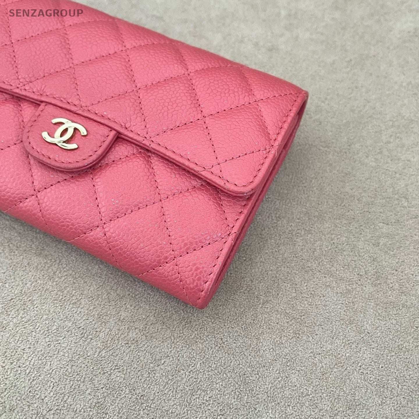 CHANEL Classic Flap Woc Calfskin Chain Shoulder bag Crossbody Pink Gold Women