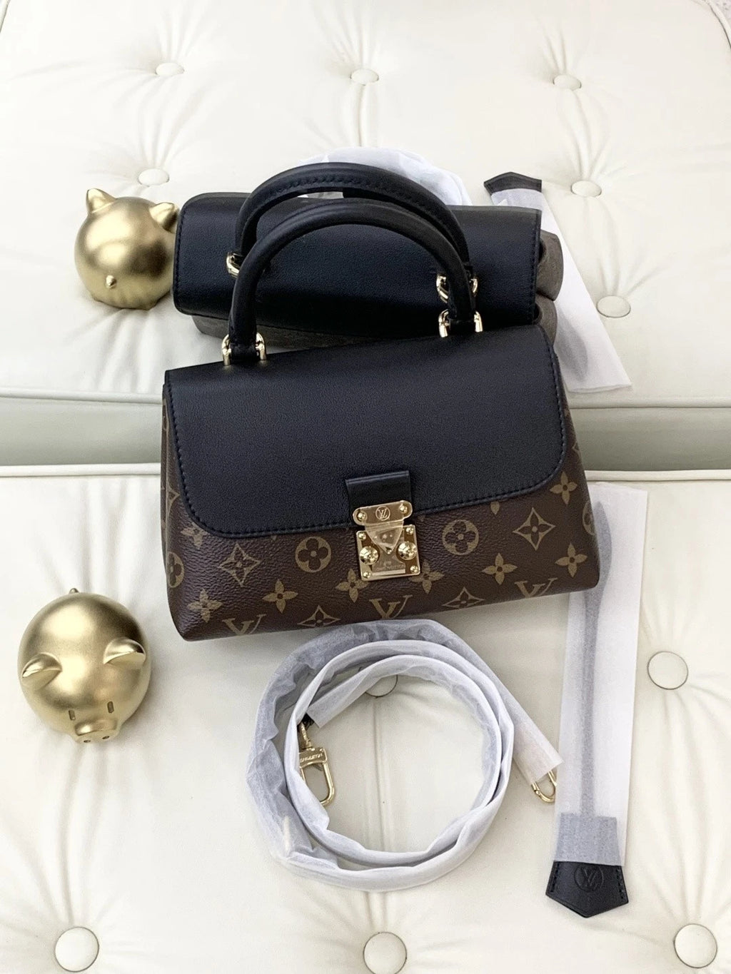 Louis Vuitton Madeleine BB Monogram Top Handle Crossbody Bag Brown Women S