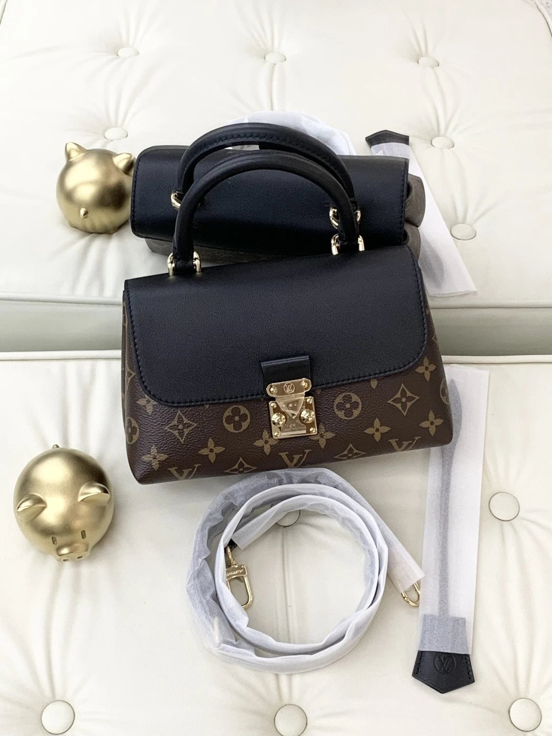 Louis Vuitton Madeleine BB Monogram Top Handle Crossbody Bag Brown Women S