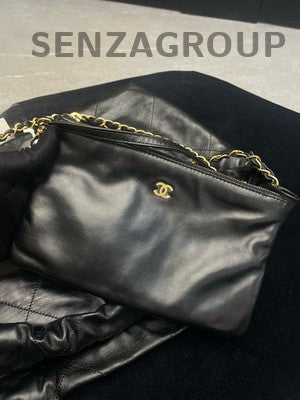 Chanel 22 Bag Small Black Gold Quilted Chain Shoulder Bag