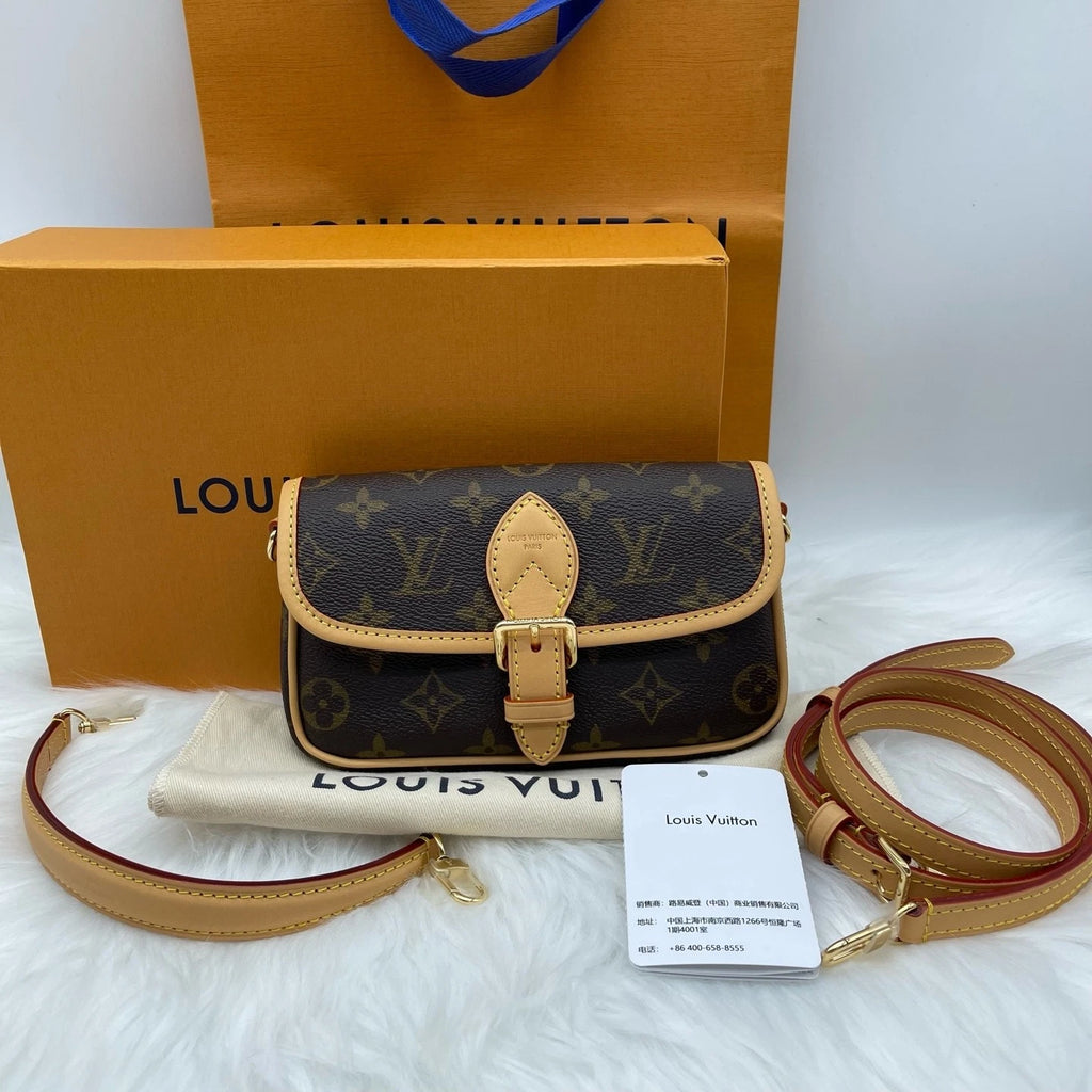 Louis Vuitton Classic Monogram Canvas Baguette Shoulder Crossbody Bag For Women