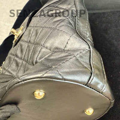 Chanel Black Gold Bucket Bag Shoulder Crossbody Women Classic