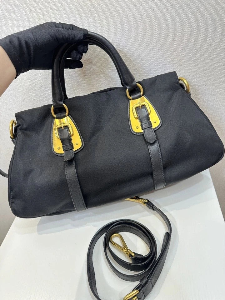 Pre-owned Prada Black Nylon Classic Handbag Women Large Capacity