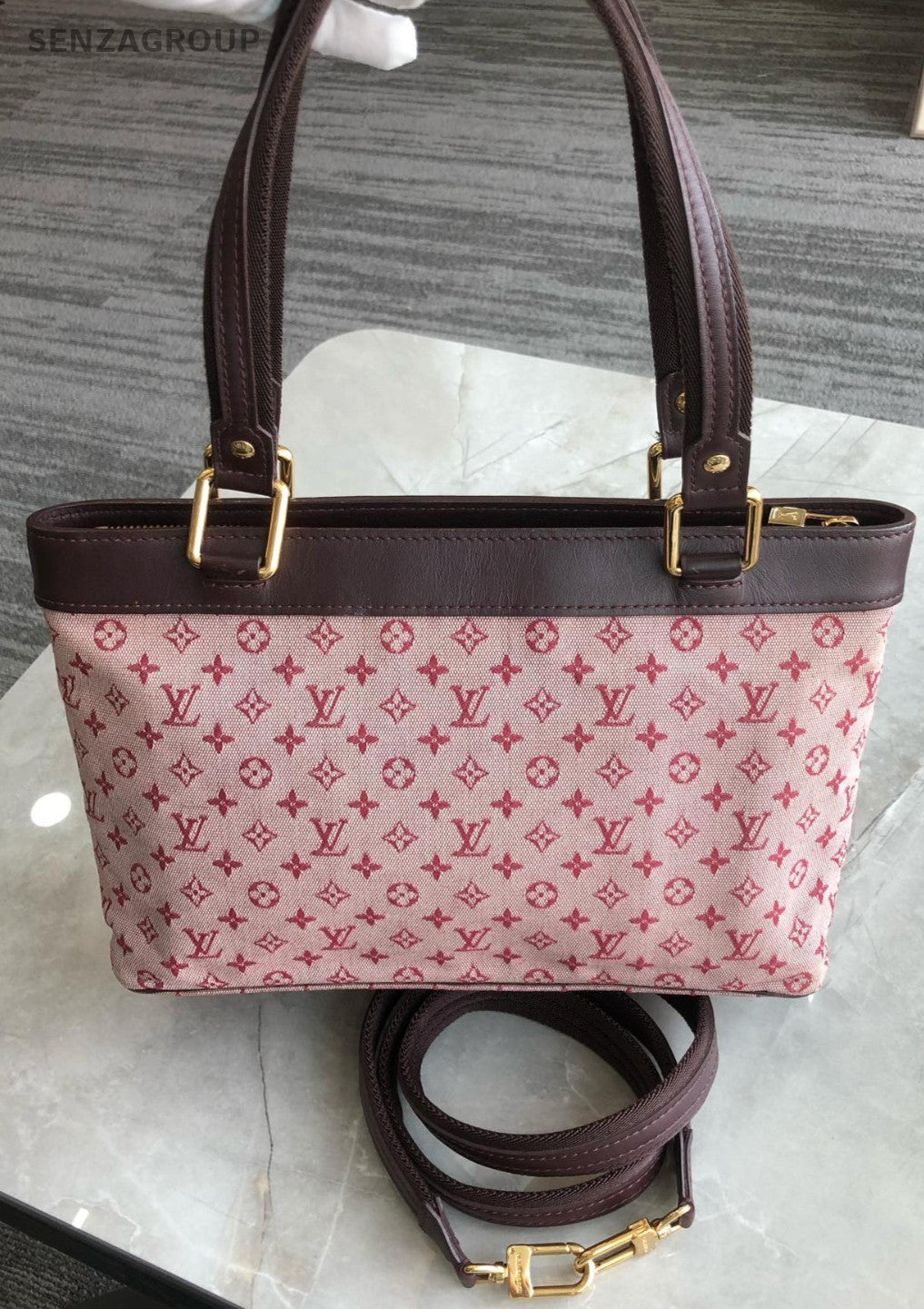 Louis Vuitton Denim Monogram Top Handle 2way Handbag Shoulder bag Pink Women