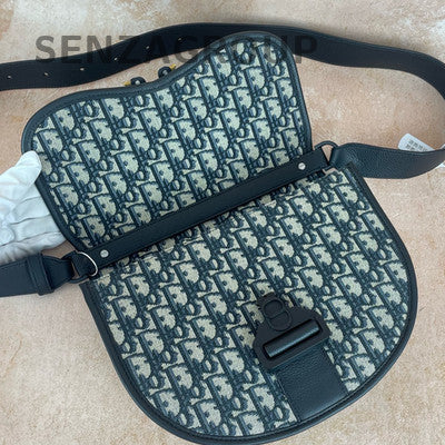 Dior Gallop Oblique Shoulder Crossbody Bag Black Classic Women's