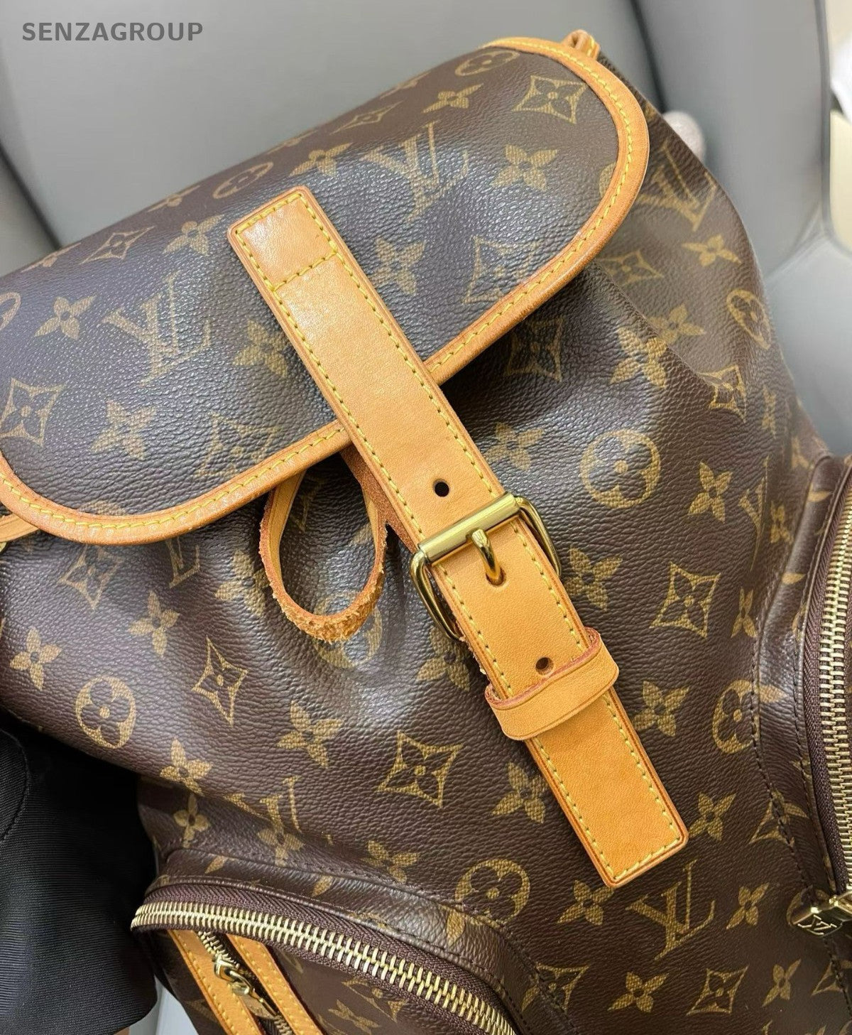 Louis Vuitton Bosphore Monogram Backpack Brown Gold Unisex Adults Classic
