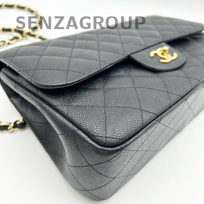 Chanel Classic Flap Jumbo Black Gold Chain Shoulder Crossbody Bag