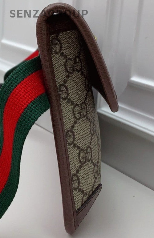 GUCCI Vintage Monogram Shoulder Bag Crossbody Brown Unisex Adults Classic