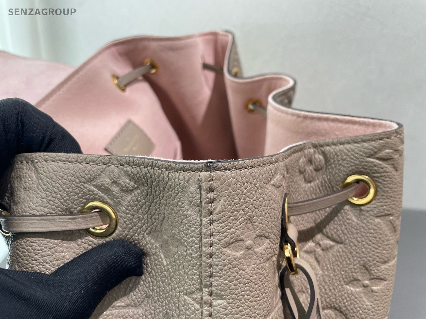 Louis Vuitton Montsouris Monogram Backpack Gray Pink Gold Women Classic