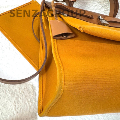 Hermès Herbag 31 Orange Brown Silver Hardware Shoulder Bag Women