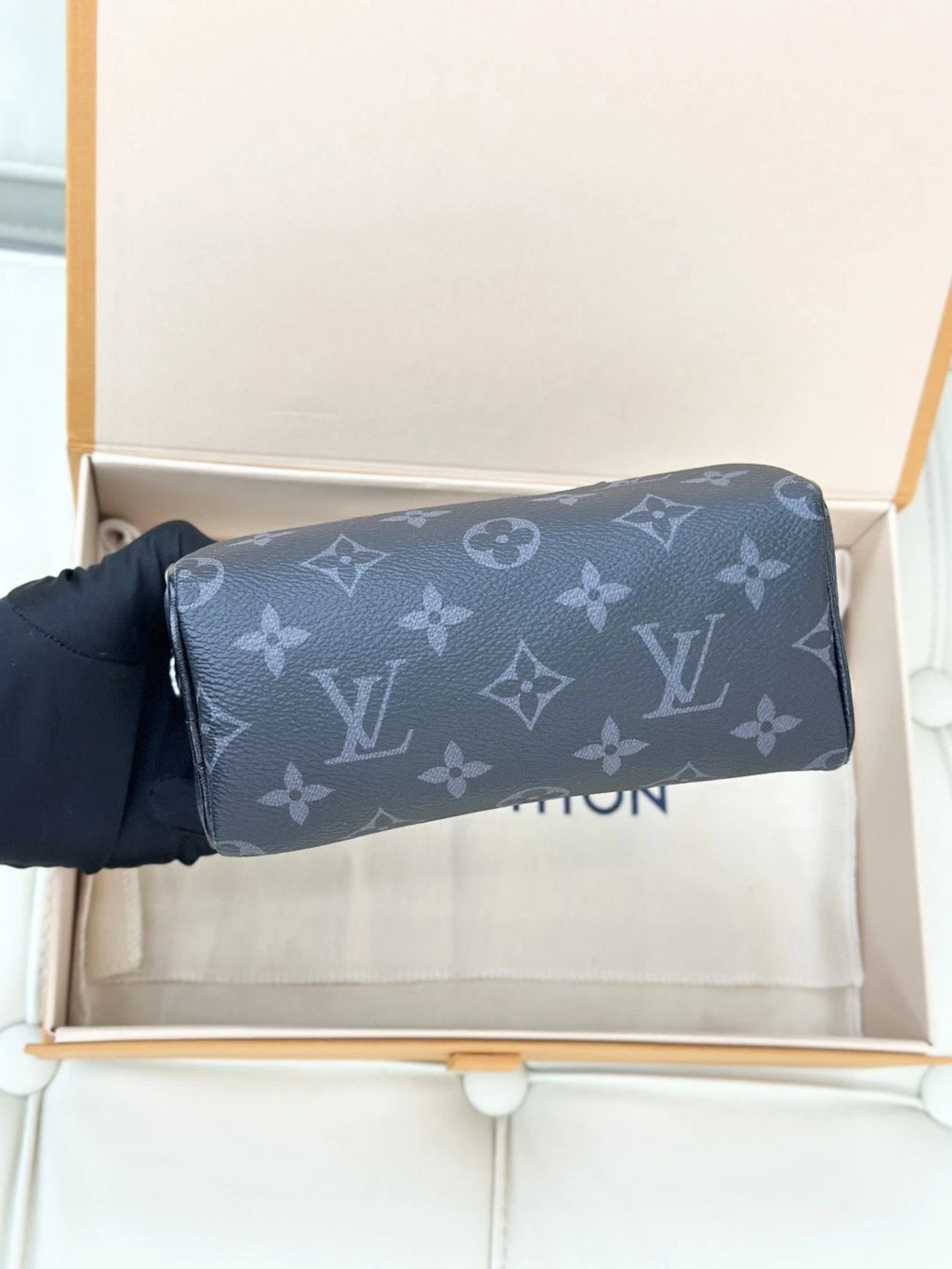 Louis Vuitton Speedy Nano Monogram Top Handle Crossbody Bag Black Women S