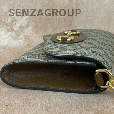 Gucci Horsebit 1955 Envelope WOC Chain Shoulder Bag Brown Gold Women