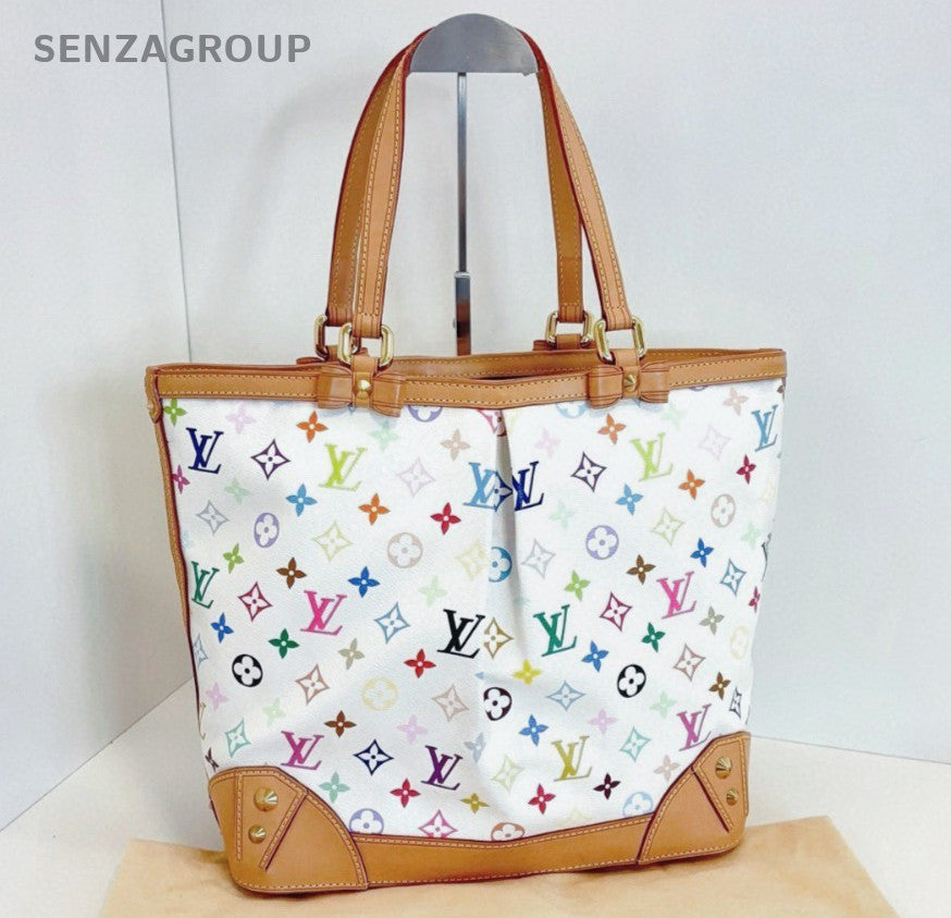 Louis Vuitton White Multicolor PM Monogram Handle Bag Shoulder Bag Women Classic
