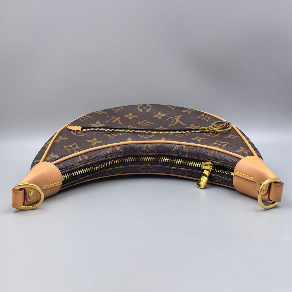 Louis Vuitton Loop Monogram Chain Shoulder Bag Brown Gold Hardware