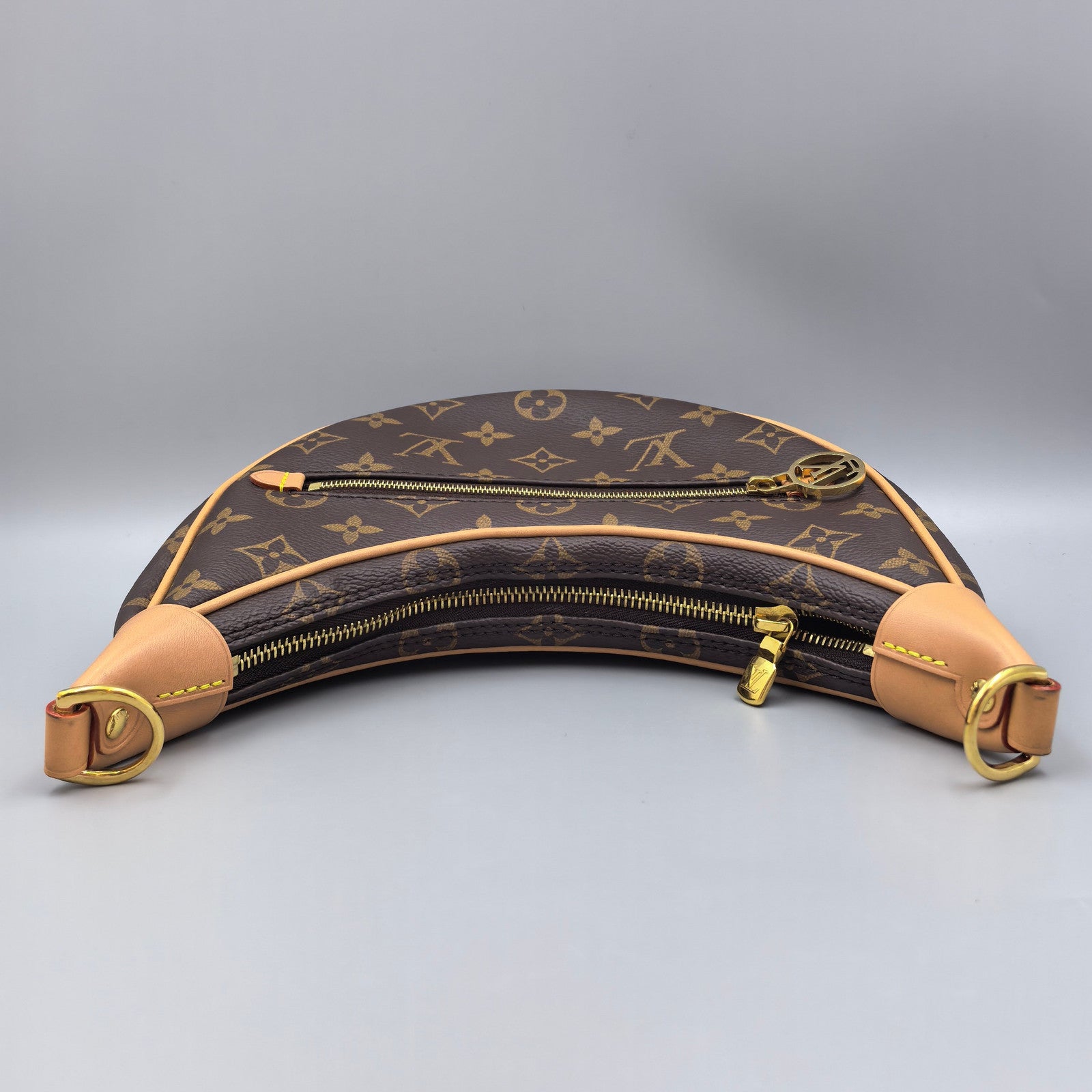 Louis Vuitton Loop Monogram Chain Shoulder Bag Brown Gold Hardware