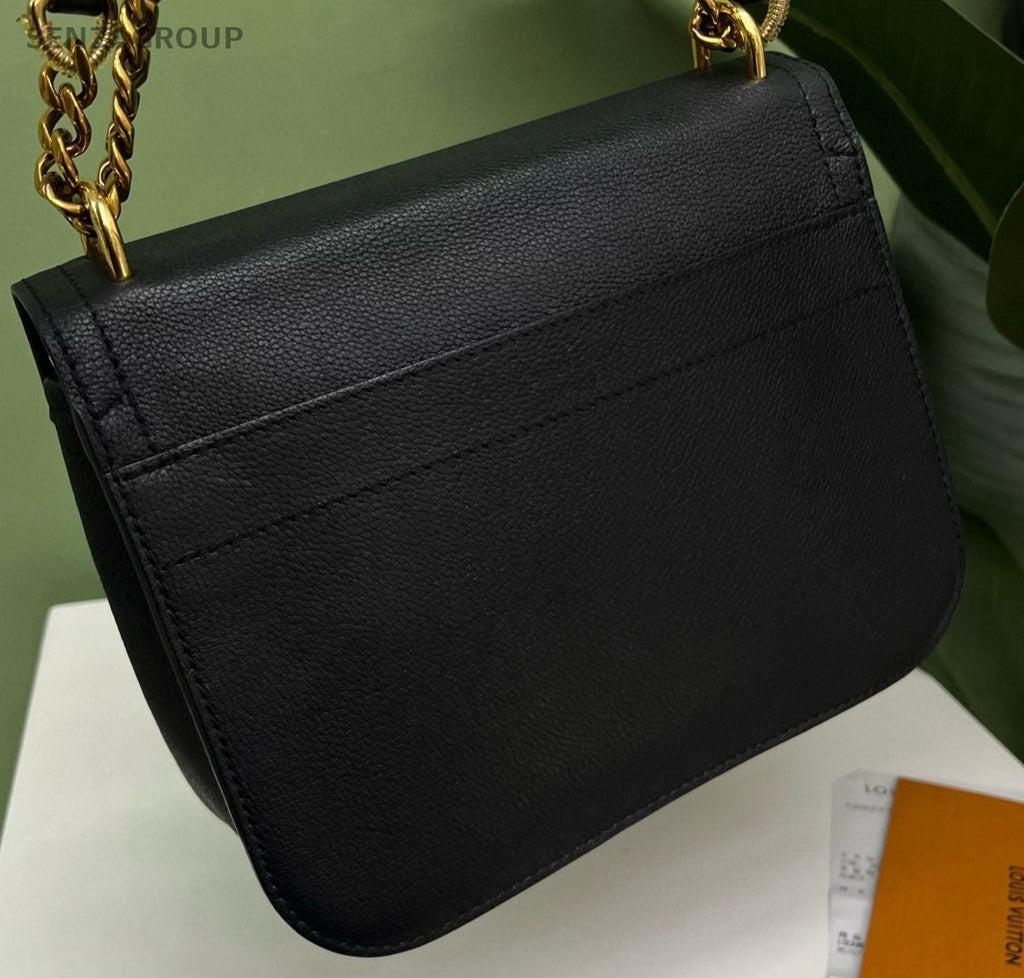 Louis Vuitton Lockme Chain Shoulder Bag Black Gold Women Classic Designer
