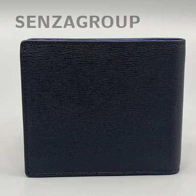 FENDI Studded Short Wallet Black Blue Women Classic