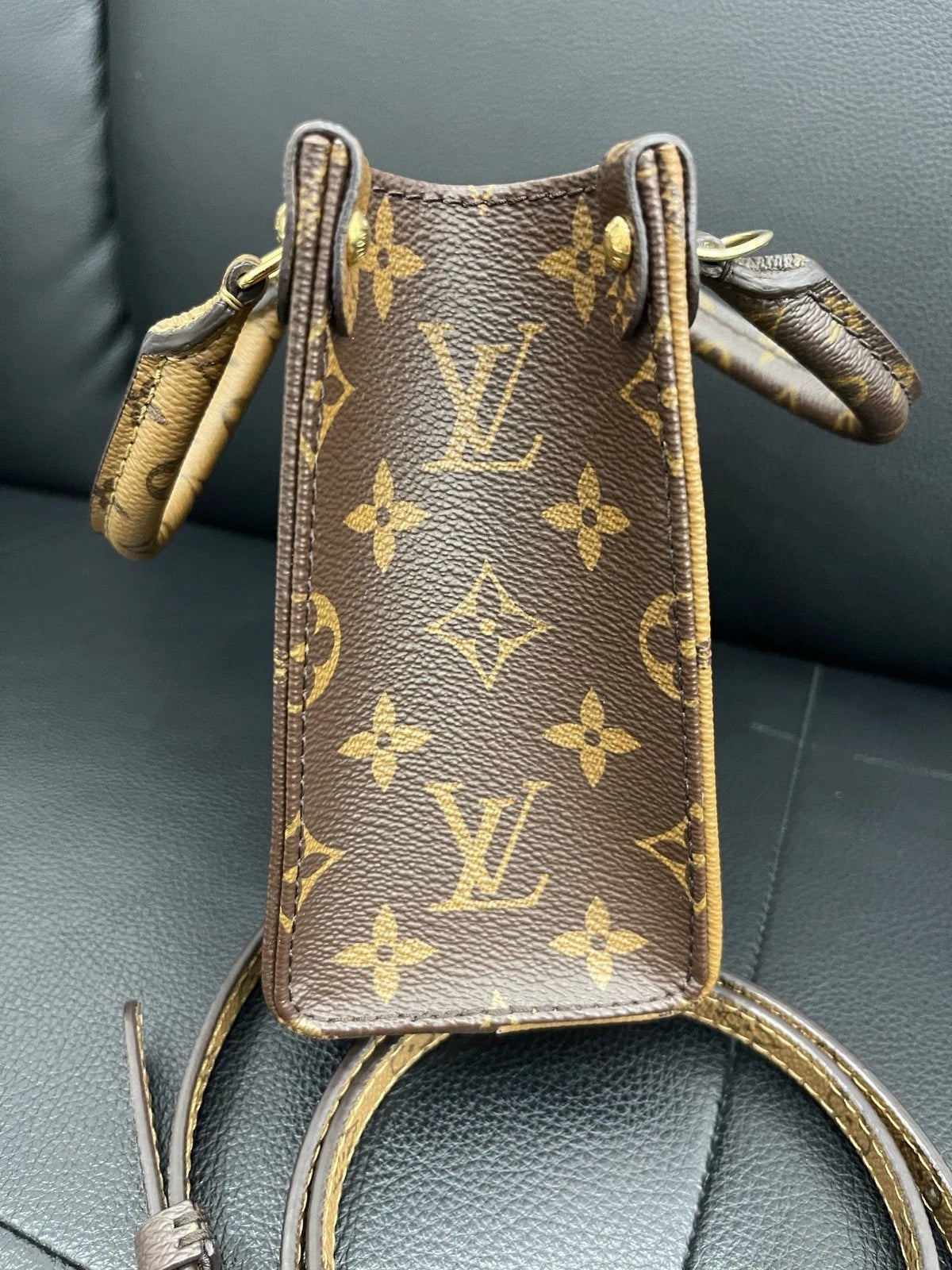 Excellent Louis Vuitton Onthego BB Monogram Canvas Tote Handbag Crossbody GHW