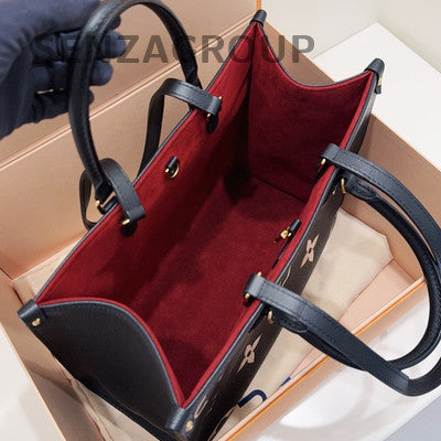 Louis Vuitton Black Gold Monogram Onthego Tote Medium Handbag Women