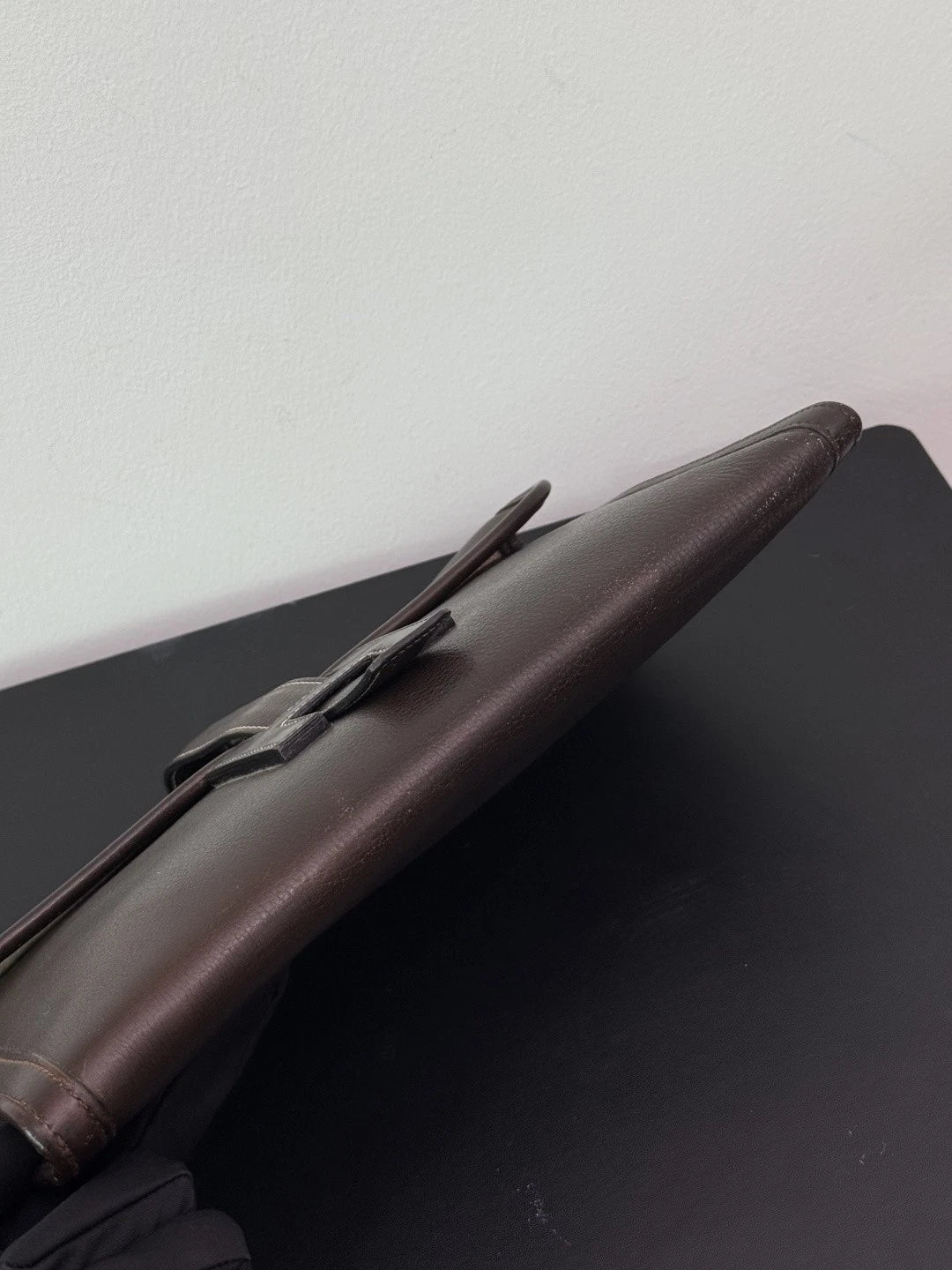 Authentic Vintage Hermes Jige29 Dark Brown Leather Clutch With H Flap