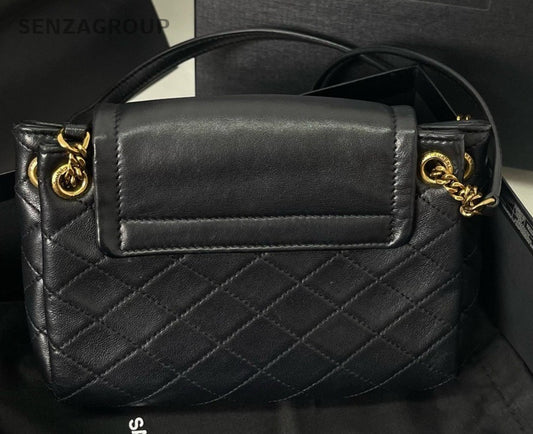 Saint Laurent Nolita 2Way Chain Shoulder Bag Crossbody Black Gold Women Classic