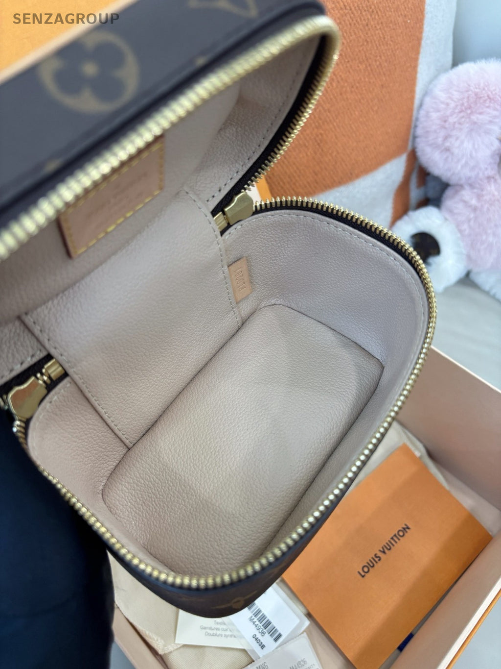 Louis Vuitton Nice Nano Monogram Top Handle Bag Brown Gold Women Classic