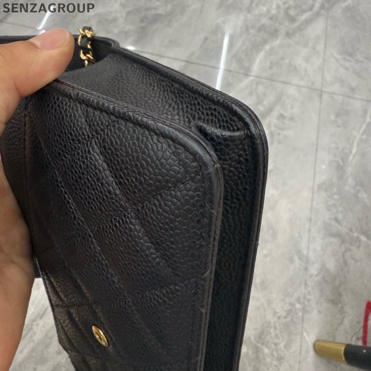 Chanel Black Gold WOC Chain Shoulder Crossbody Bag Classic Fashion Women