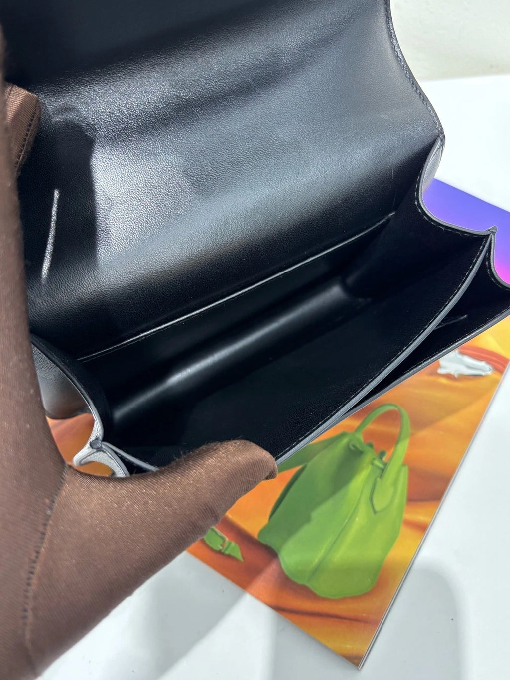 Hermes Constance 19 Black Gold Monsieur Leather Women's Shoulder Bag