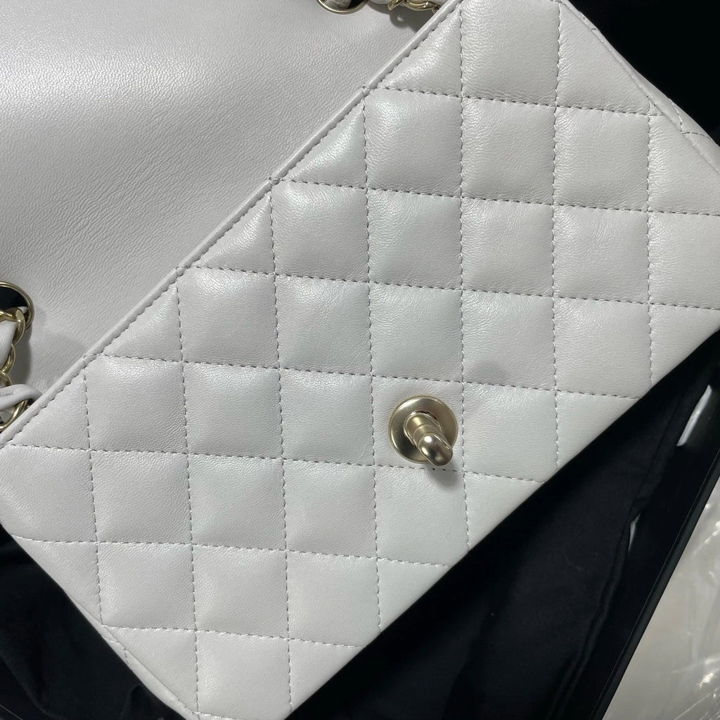 New CHANEL Classic Flap Big Mini Gray Lamskin Shoulder Bag For Women