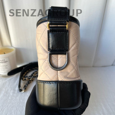 Chanel Gabrielle Small Chain Shoulder Crossbody Bag Beige Black
