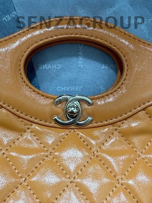 Chanel 31 Mini Bag Orange Gold Hardware Calfskin Chain Shoulder Crossbody