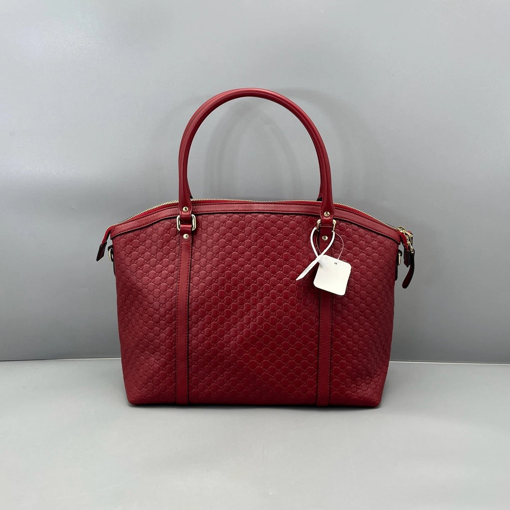 Gucci Red Leather Dumpling Top Handle Bag For Women