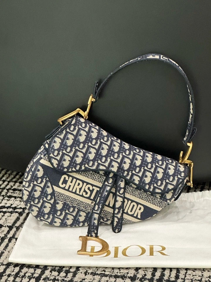 Dior Saddle Canvas Shoulder Bag Excellent