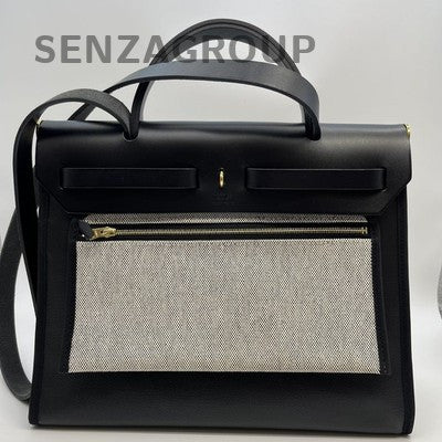 Hermès Herbag Black Gold Hardware Handbag Shoulder Bag Women's Classic