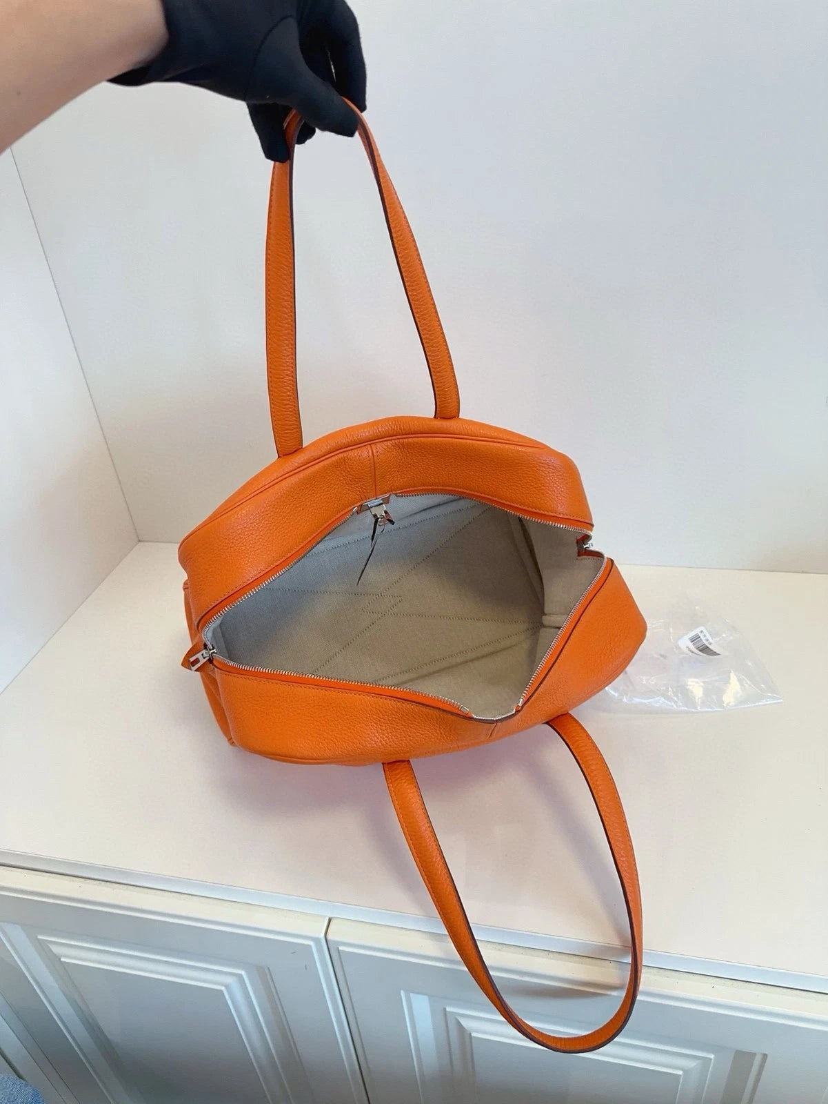 Hermes Victoria35 Orange Handbag For Women