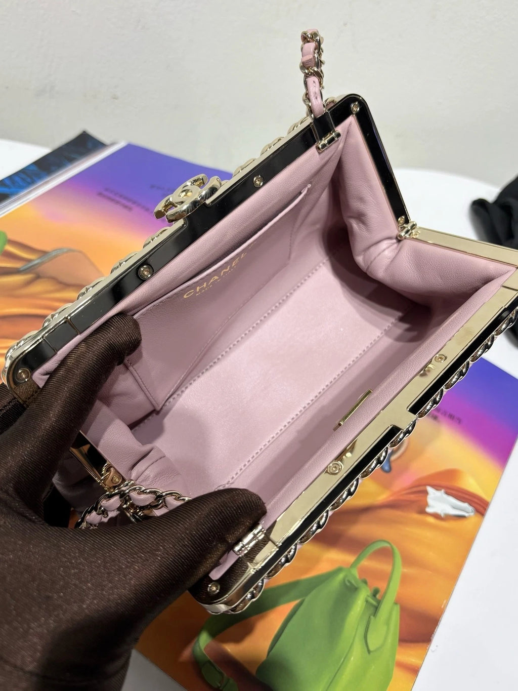 Chanel Pink Evening Clutch Bag For Women