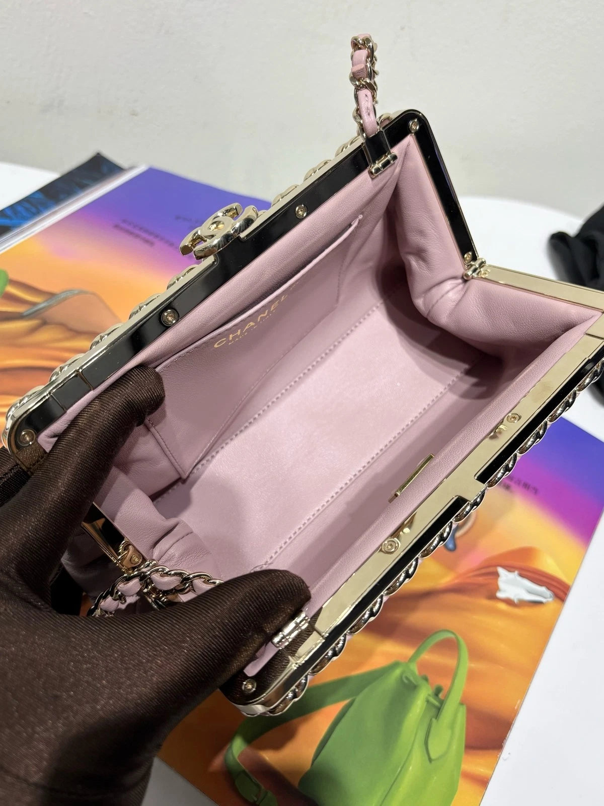 Chanel Pink Evening Clutch Bag For Women