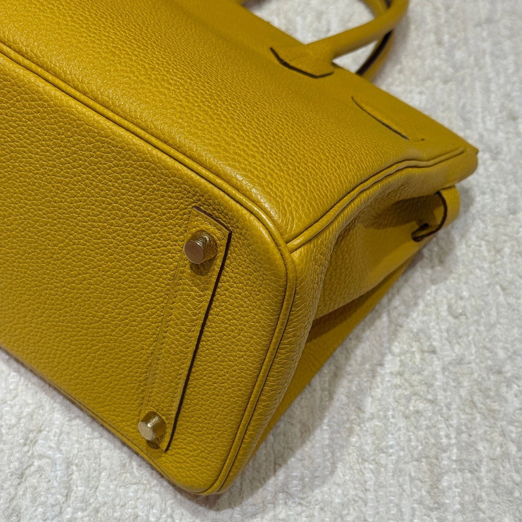 Hermes Birkin30 Top Handle Bag Yellow Gold Used Women Classic