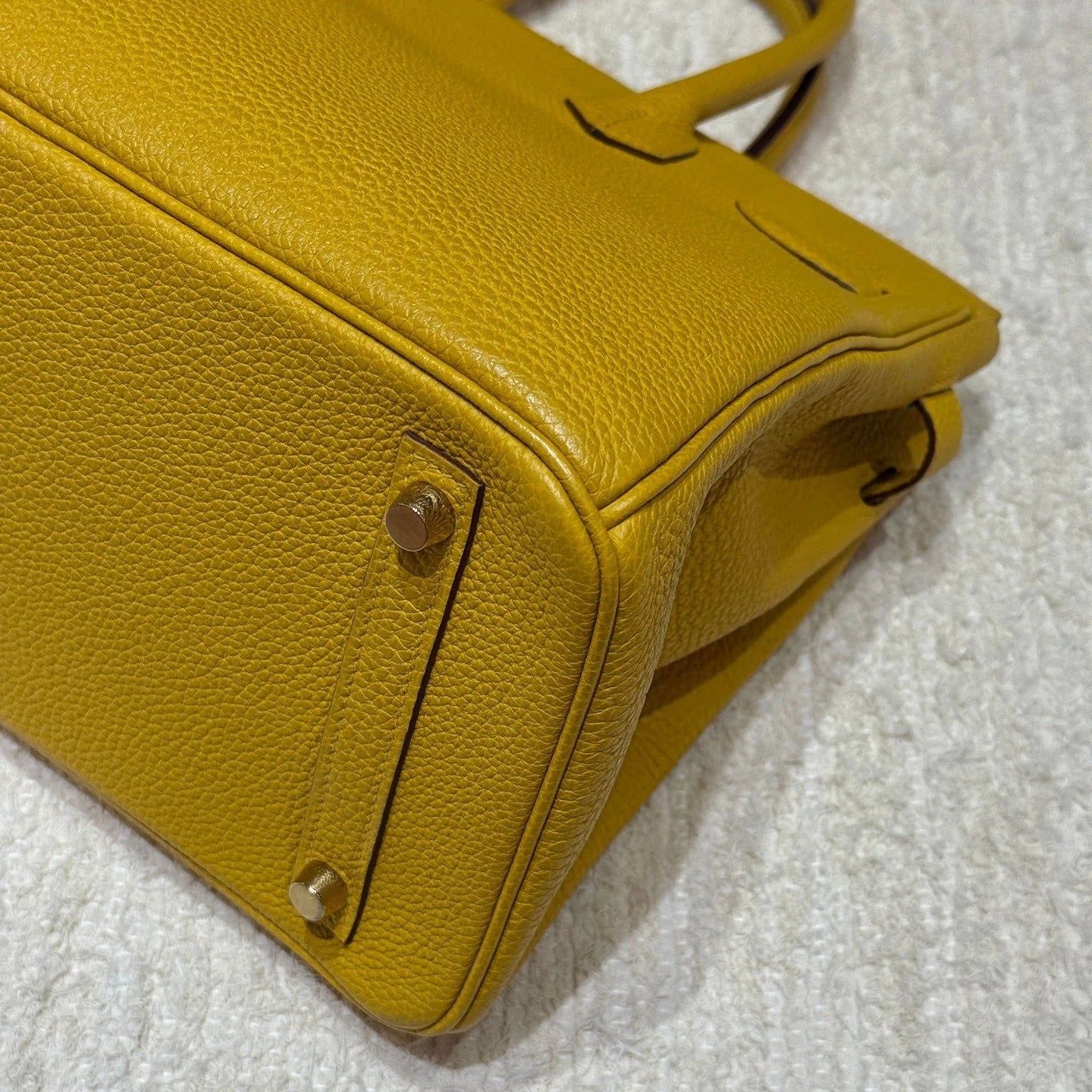 Hermes Birkin30 Top Handle Bag Yellow Gold Used Women Classic