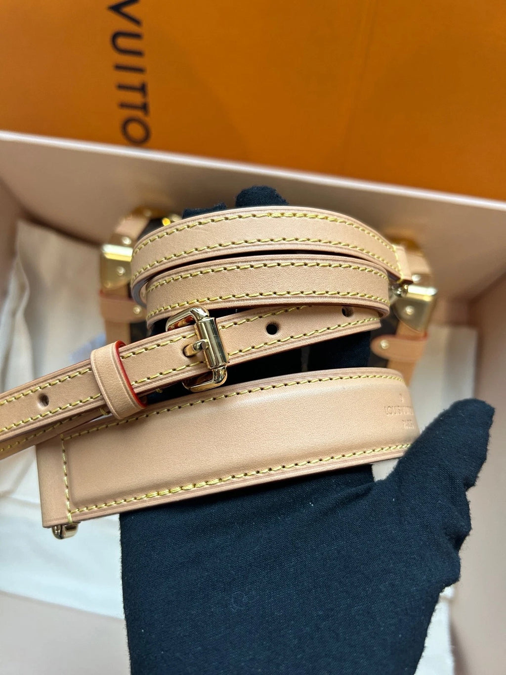 Louis Vuitton Leather Small Box Shoulder Bag For Women